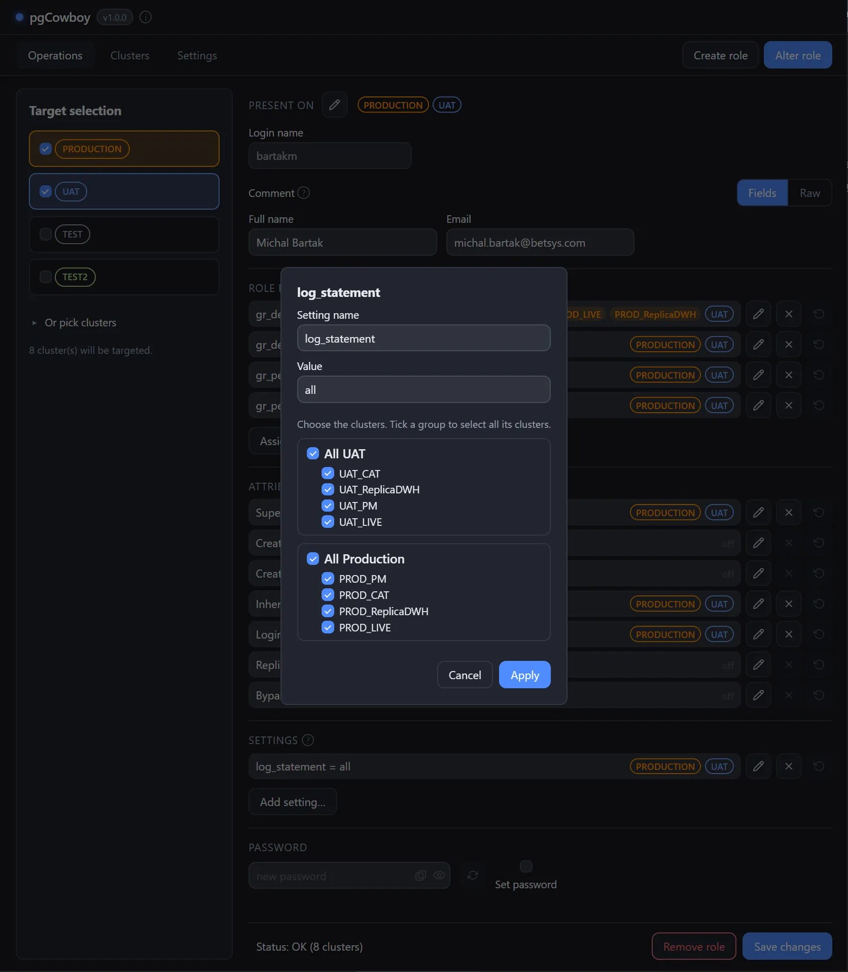 Add setting dialog