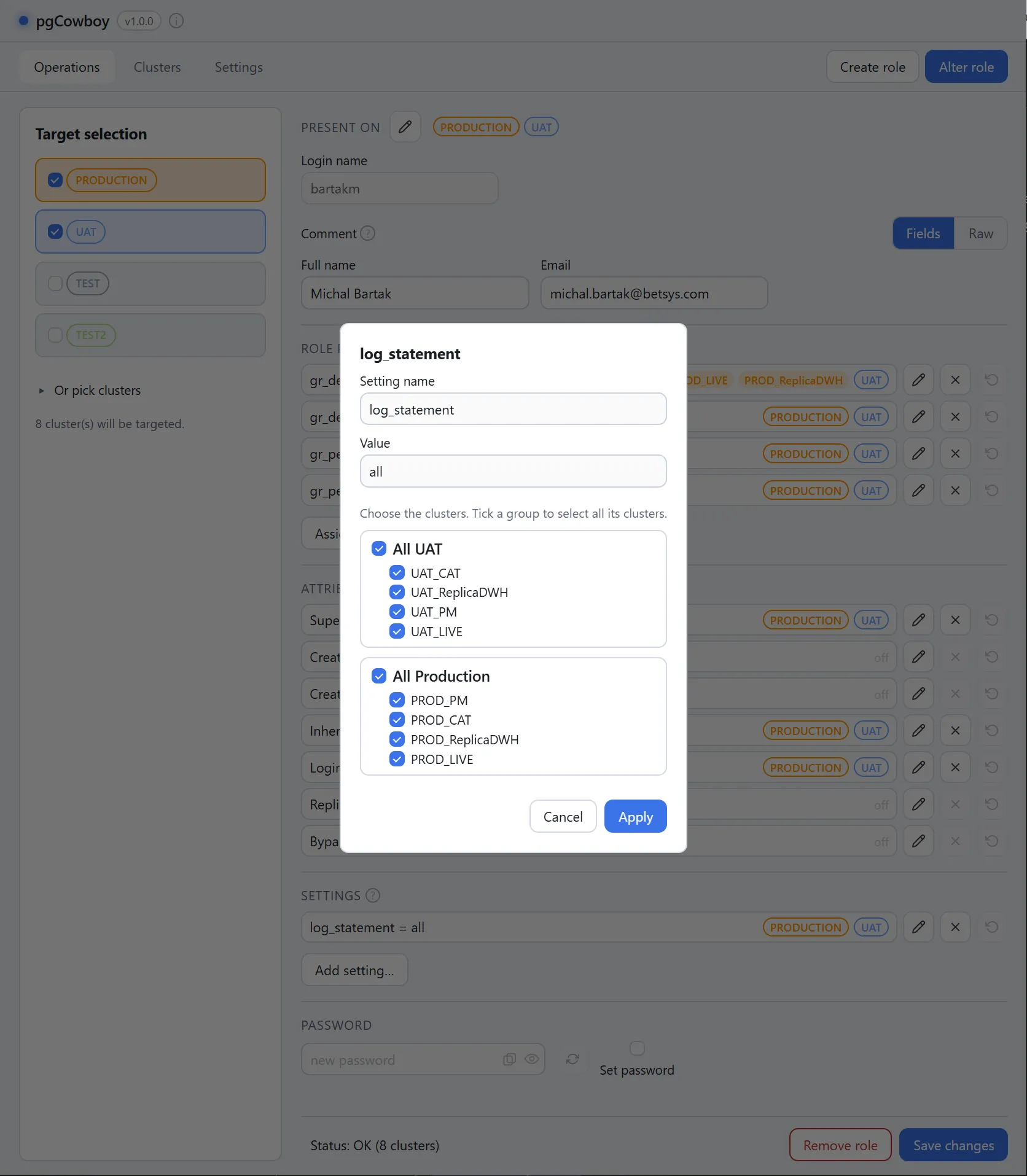 Add setting dialog